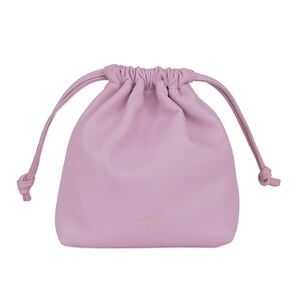 Clare V Lavender Petite Henri Leather Bag with Elegant Drawstring Design